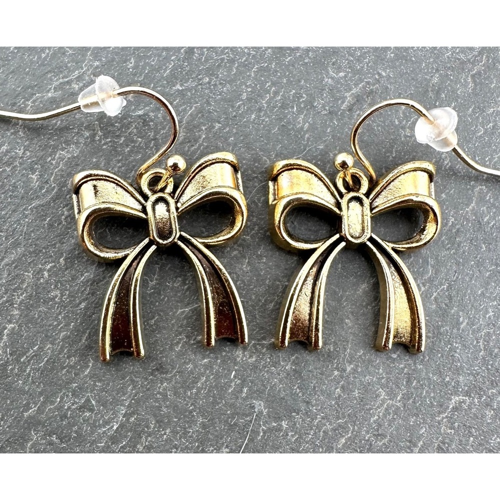 Gold Tone Bow Earrings